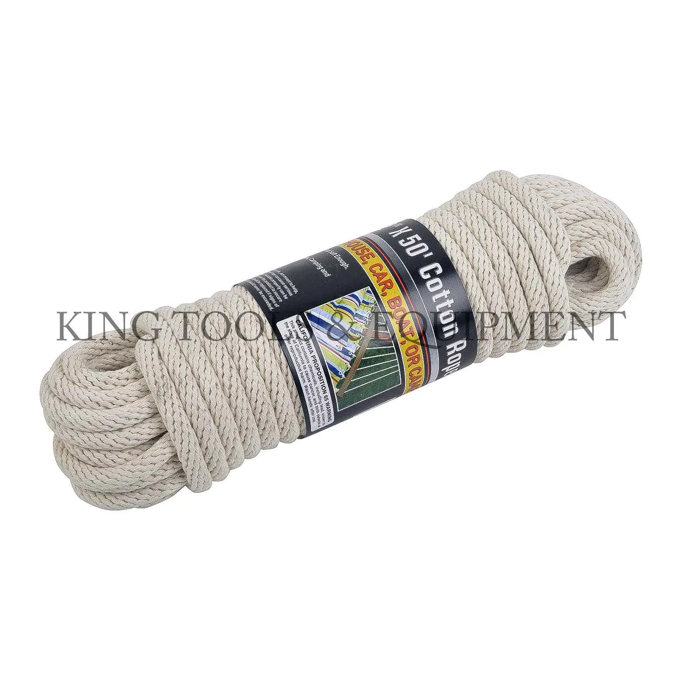 1/2" x 50' Solid Braided COTTON ROPE - 0977-0