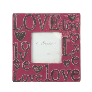 4x4 Worn Marsala Ceramic LOVE Frame