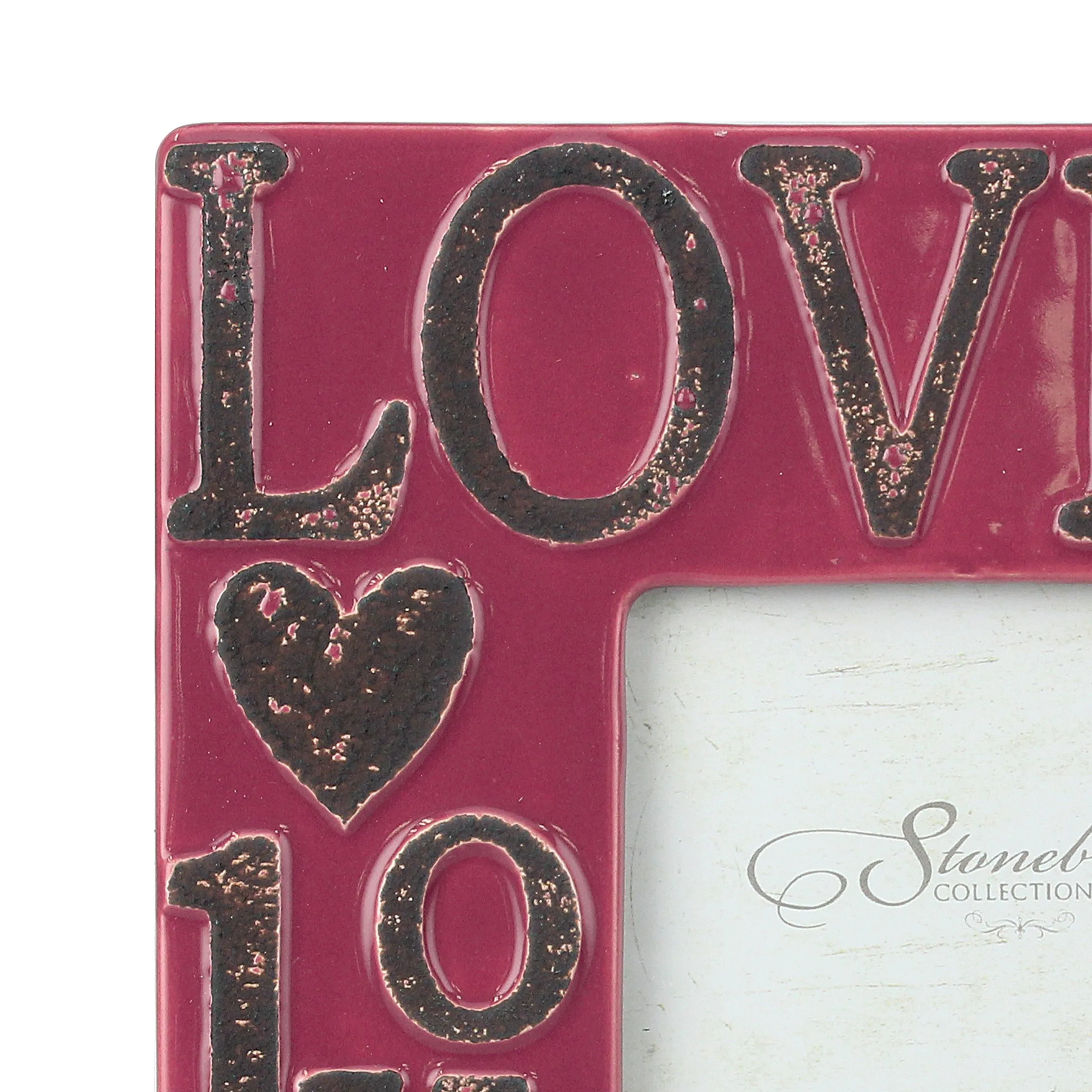 4x4 Worn Marsala Ceramic LOVE Frame