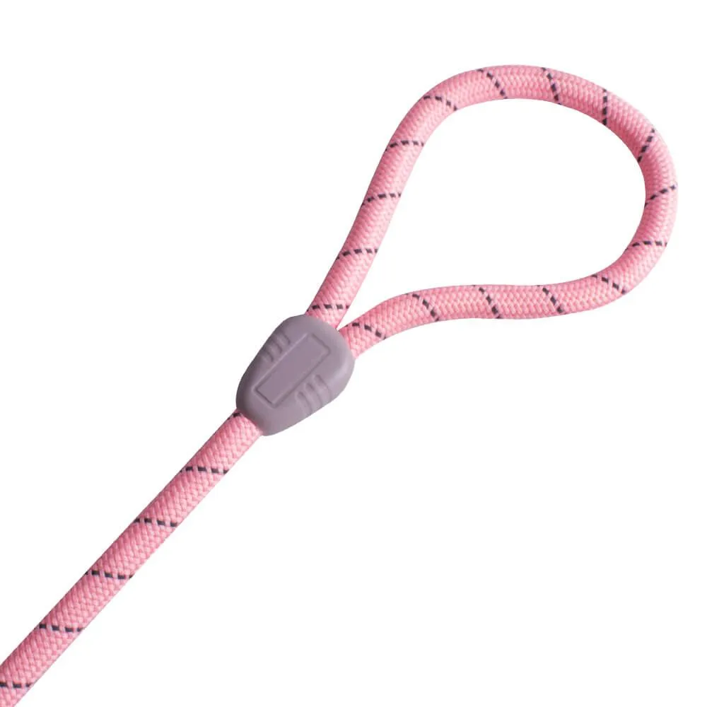AllPetSolutions Reflective Rope Dog Lead, Pink, 140cm