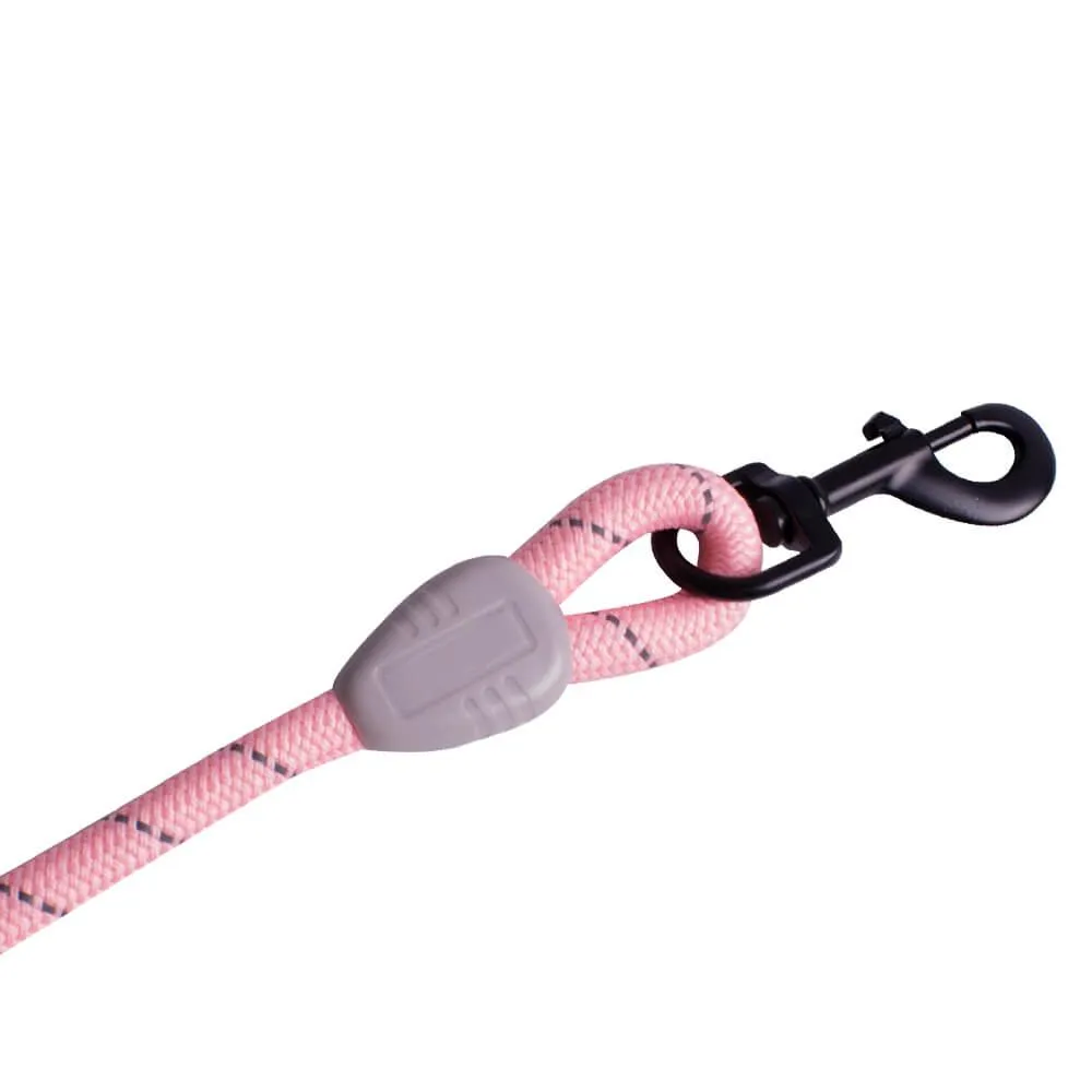 AllPetSolutions Reflective Rope Dog Lead, Pink, 140cm