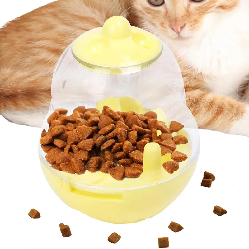 Anti-Choking Ball Feeding Bowl For Pets- Ba-661 Yellow