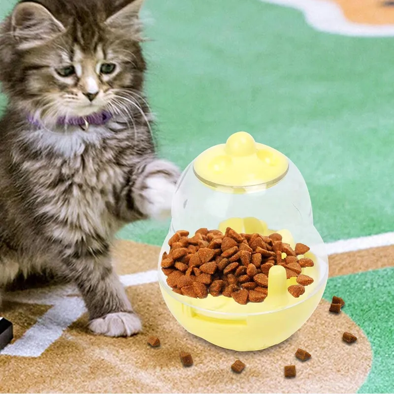 Anti-Choking Ball Feeding Bowl For Pets- Ba-661 Yellow