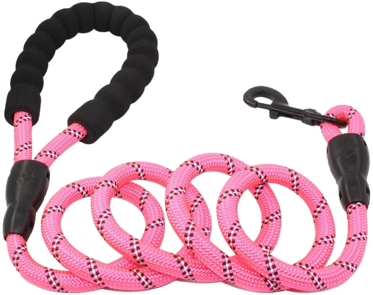 Braided Rope Leash - Pink