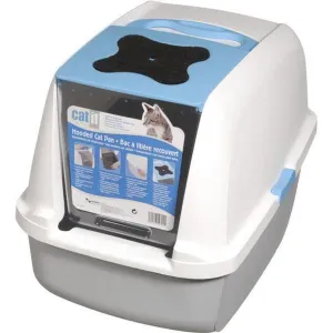 Catit Deluxe Hooded Cat Litter Tray Blue^^^