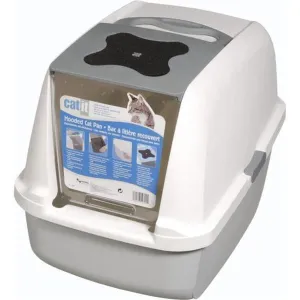 Catit Deluxe Hooded Cat Litter Tray Grey^^^
