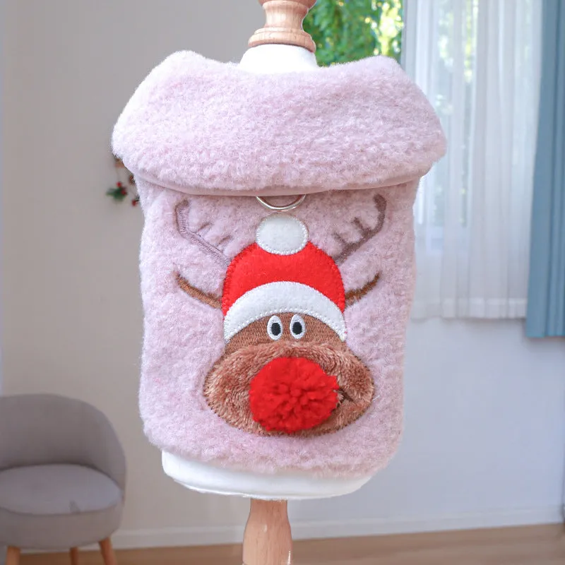 Christmas Elk Sleeveless Pet Coat