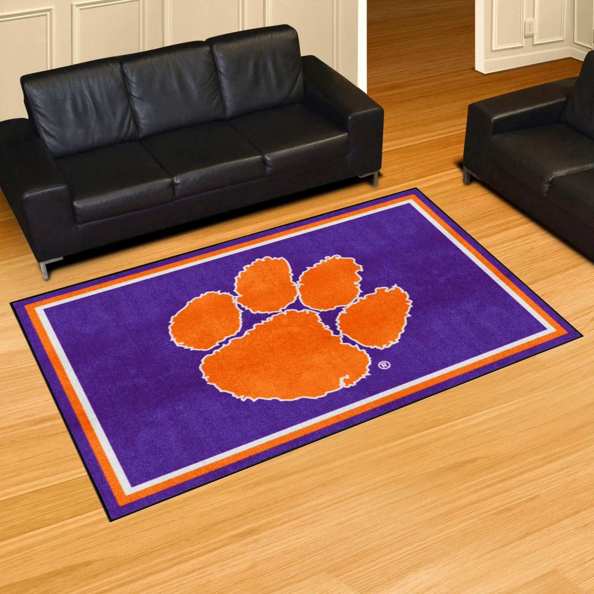 Clemson Tigers 5ft. x 8 ft. Plush Area Rug, Purple