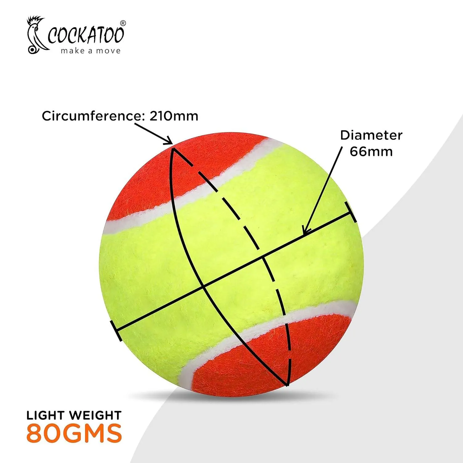 Cockatoo Rubber Cricket Tennis Ball (Pack of 2)