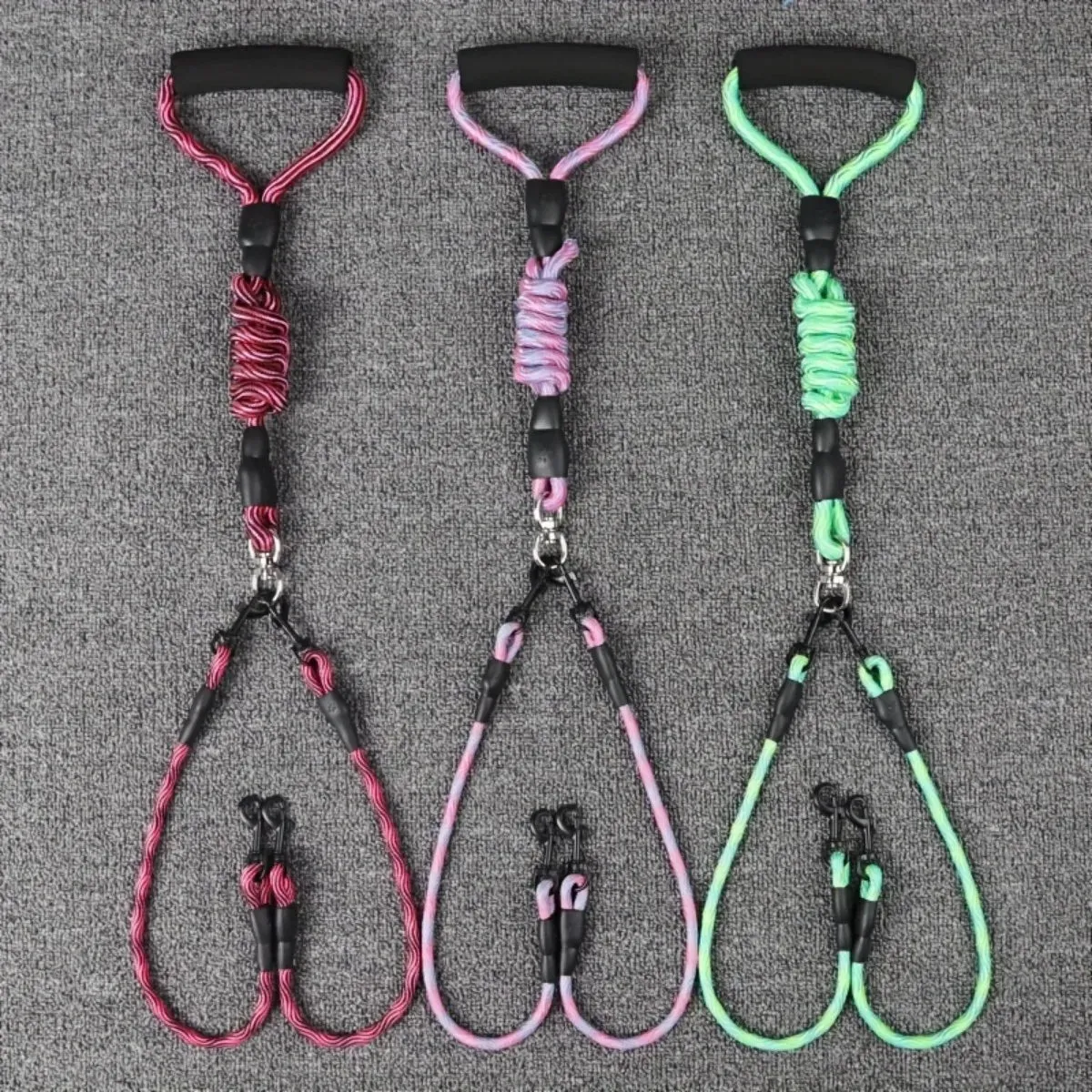 Dual-Head Dog Leash with Wave Pattern - Detachable and Anti-Tangle