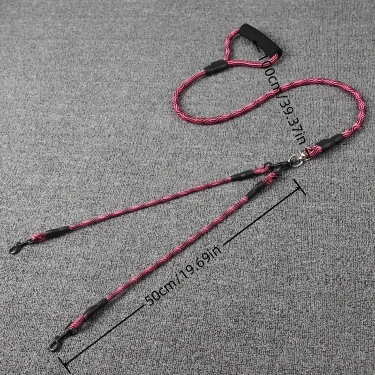 Dual-Head Dog Leash with Wave Pattern - Detachable and Anti-Tangle