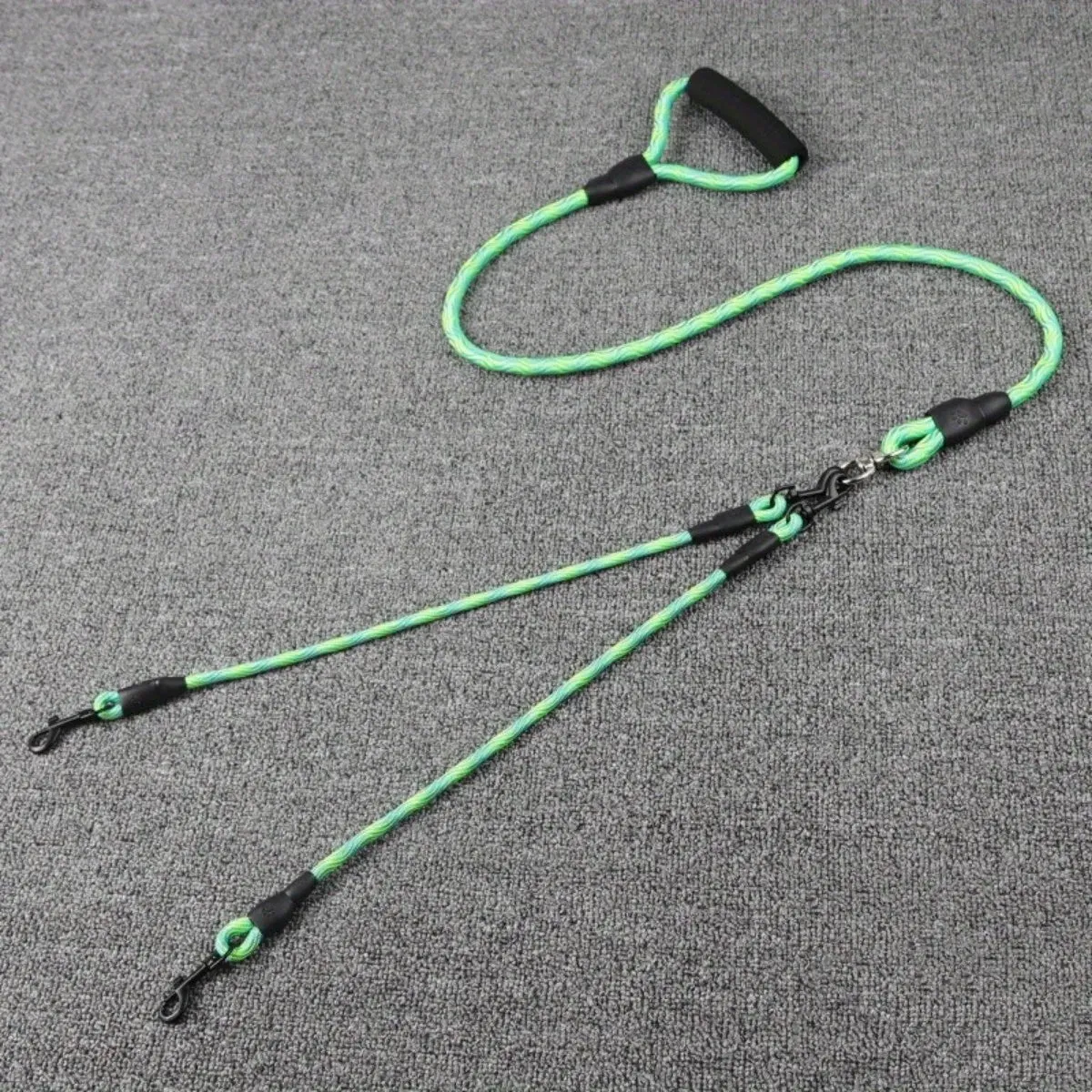 Dual-Head Dog Leash with Wave Pattern - Detachable and Anti-Tangle