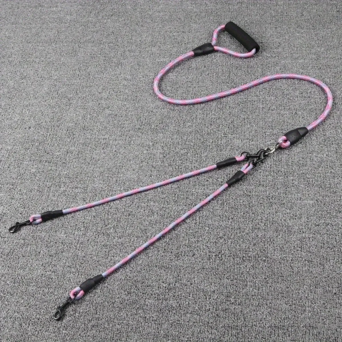 Dual-Head Dog Leash with Wave Pattern - Detachable and Anti-Tangle