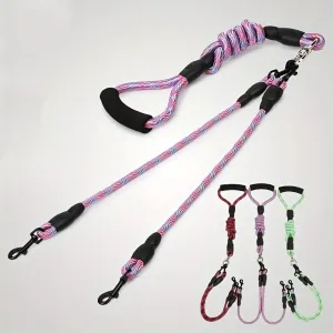 Dual-Head Dog Leash with Wave Pattern - Detachable and Anti-Tangle