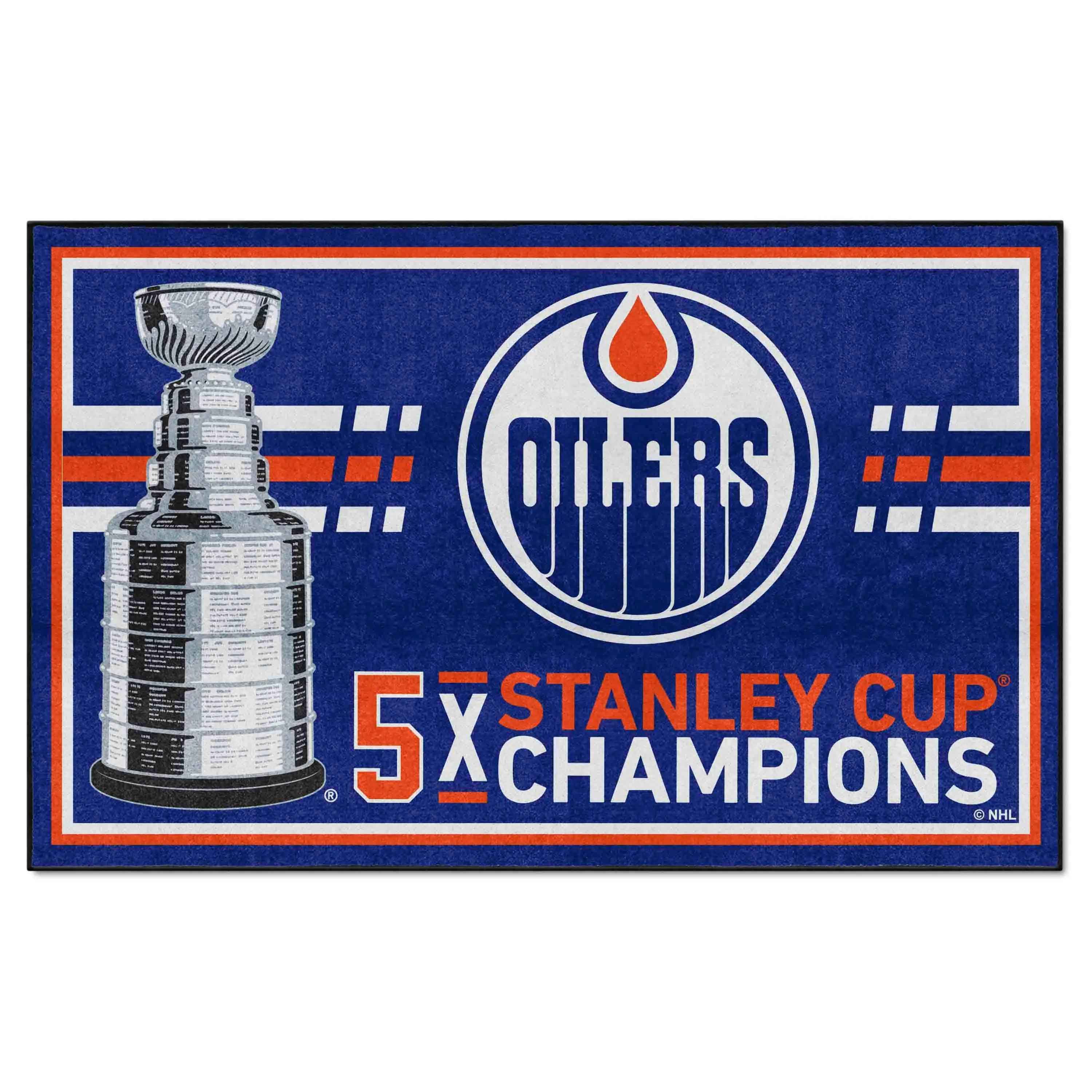 Edmonton Oilers Dynasty 5ft. x 8ft. Plush Area Rug