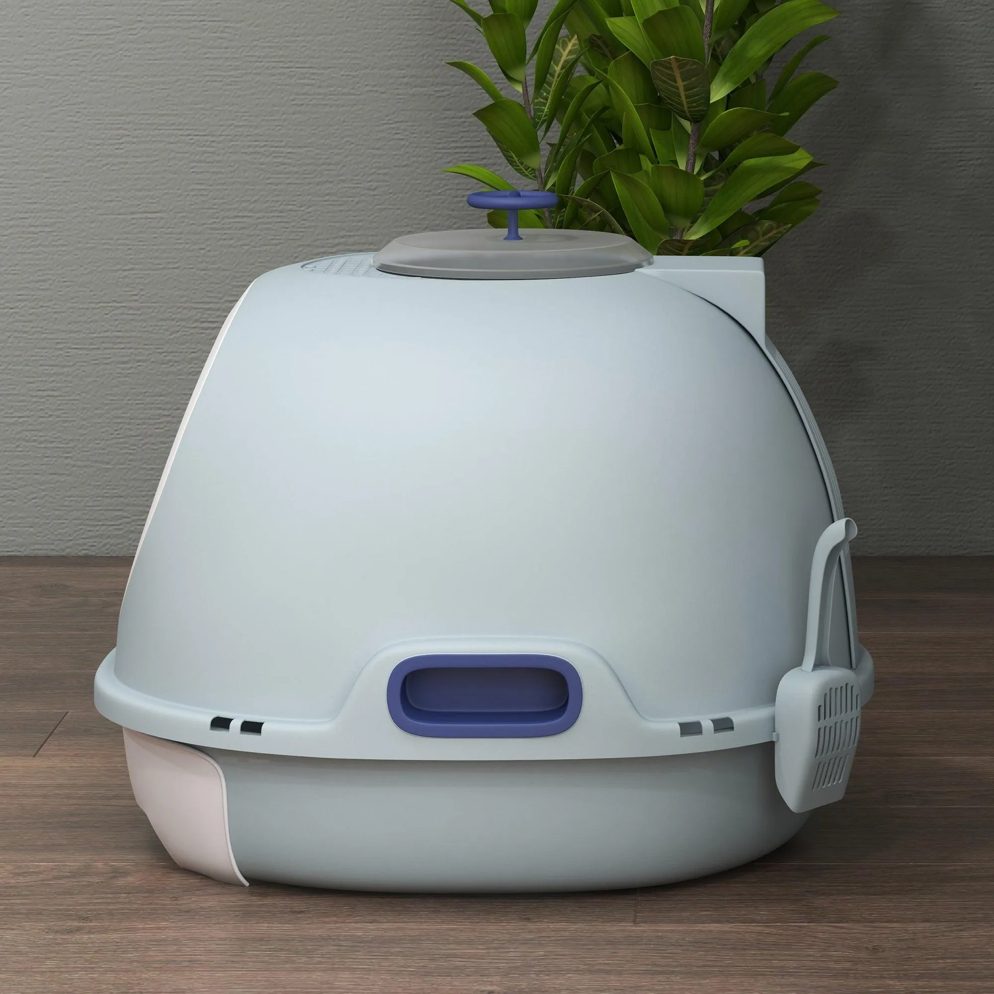 Enclosed Drawer Cat Litter Box - Light Blue