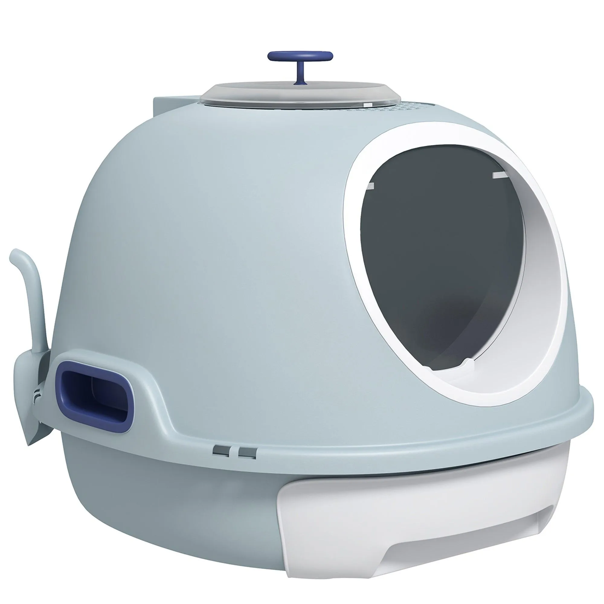 Enclosed Drawer Cat Litter Box - Light Blue