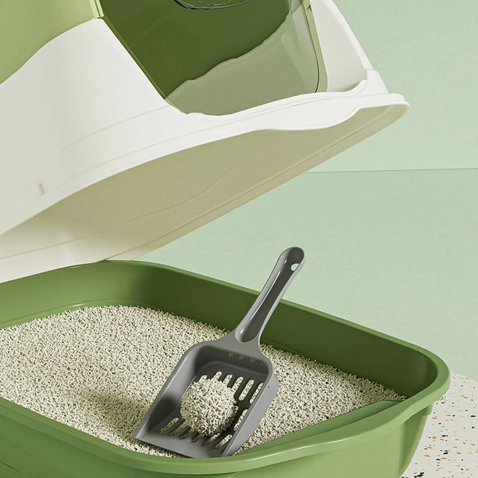 Enclosed Hooded Cat Litter Box with Scoop - Odor-Resistant and Easy to Clean