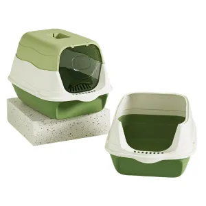 Enclosed Hooded Cat Litter Box with Scoop - Odor-Resistant and Easy to Clean