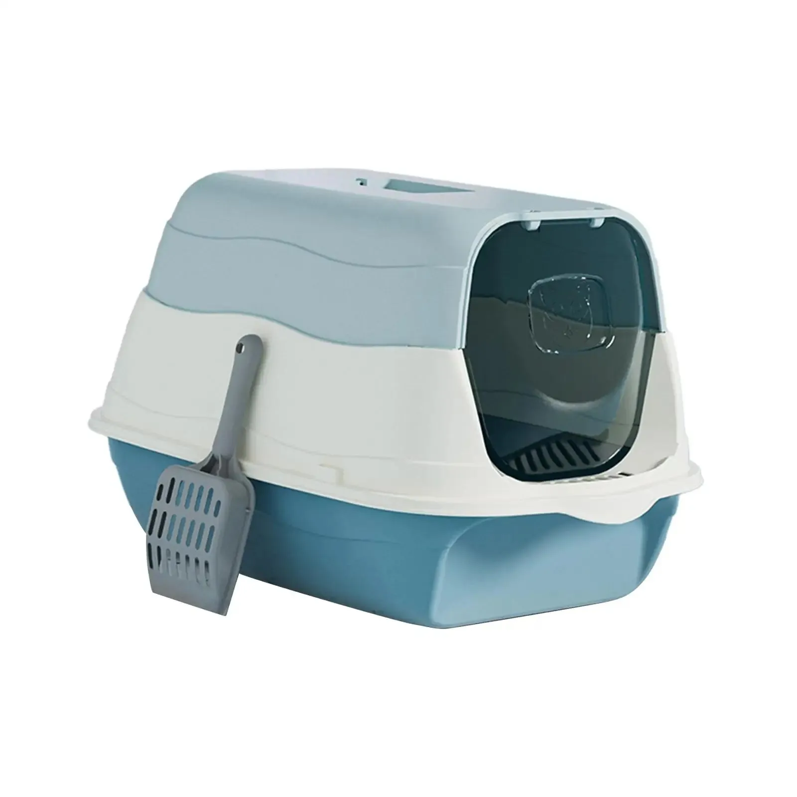 Enclosed Hooded Cat Litter Box with Scoop - Odor-Resistant and Easy to Clean