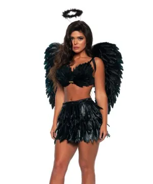 Feather Two Piece Set Black