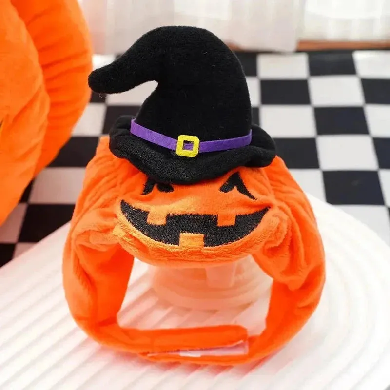 Funny Pumpkin Dog Halloween Costume with Hat