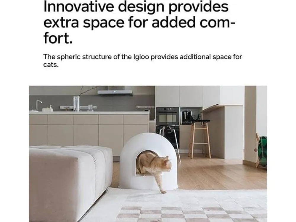 IGLOO CAT LITTER BOX - 2 IN 3 WHITE & BLUE