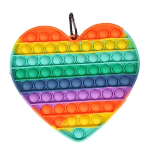 Jumbo Rainbow Heart Pop It - 20cm