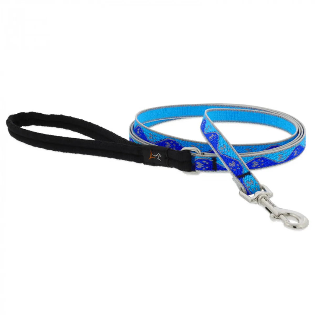 Lupine Dog Leash 1/2" Width x 6' Length High Lights Blue Paws