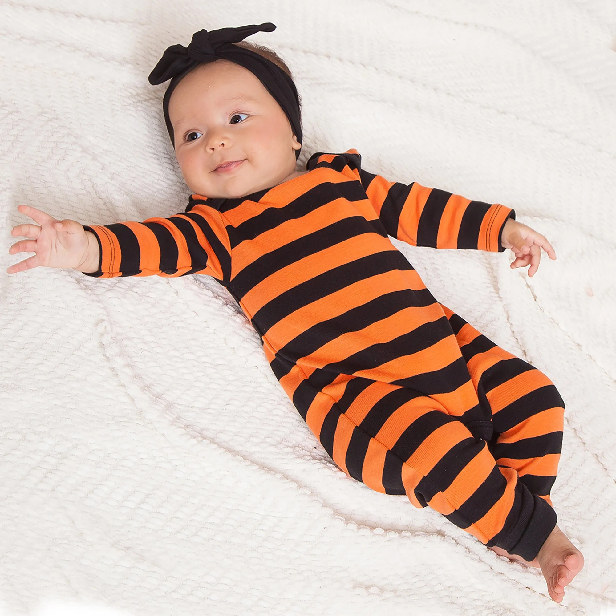 Newborn Striped Halloween Romper