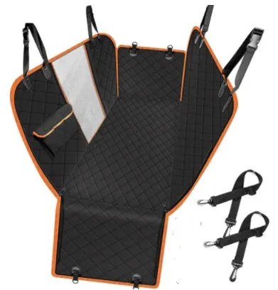 PawGuard: Dog Car Seat Cover with Mesh View, Zipper, & Pocket – Waterproof Hammock Protecto