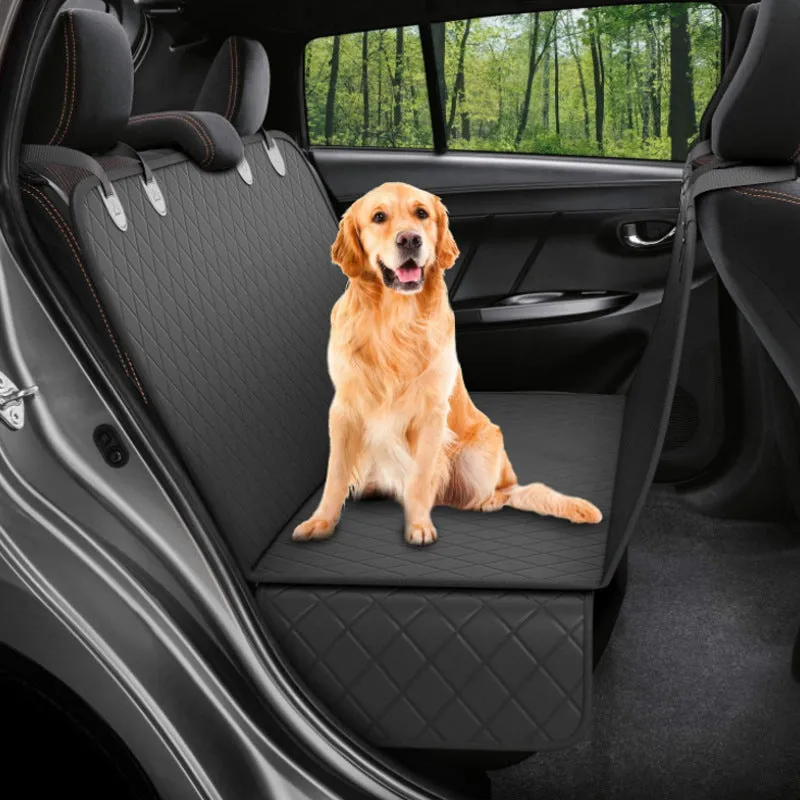 PawGuard: Dog Car Seat Cover with Mesh View, Zipper, & Pocket – Waterproof Hammock Protecto