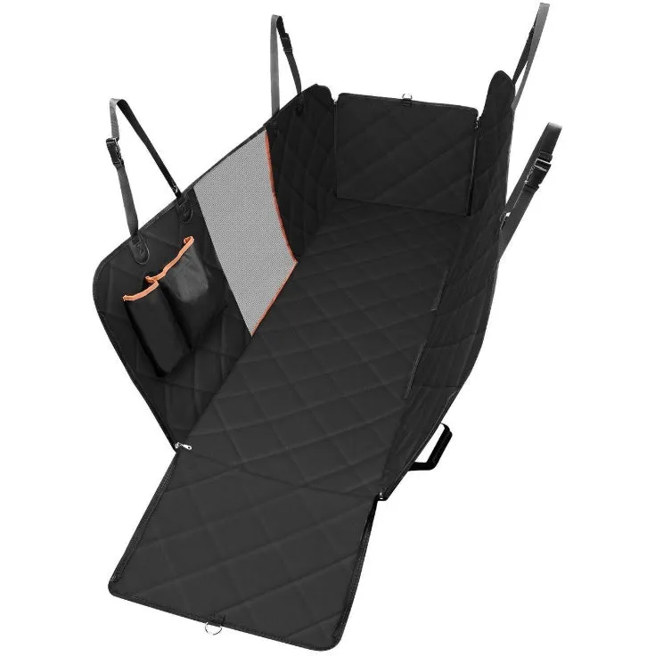 PawGuard: Dog Car Seat Cover with Mesh View, Zipper, & Pocket – Waterproof Hammock Protecto