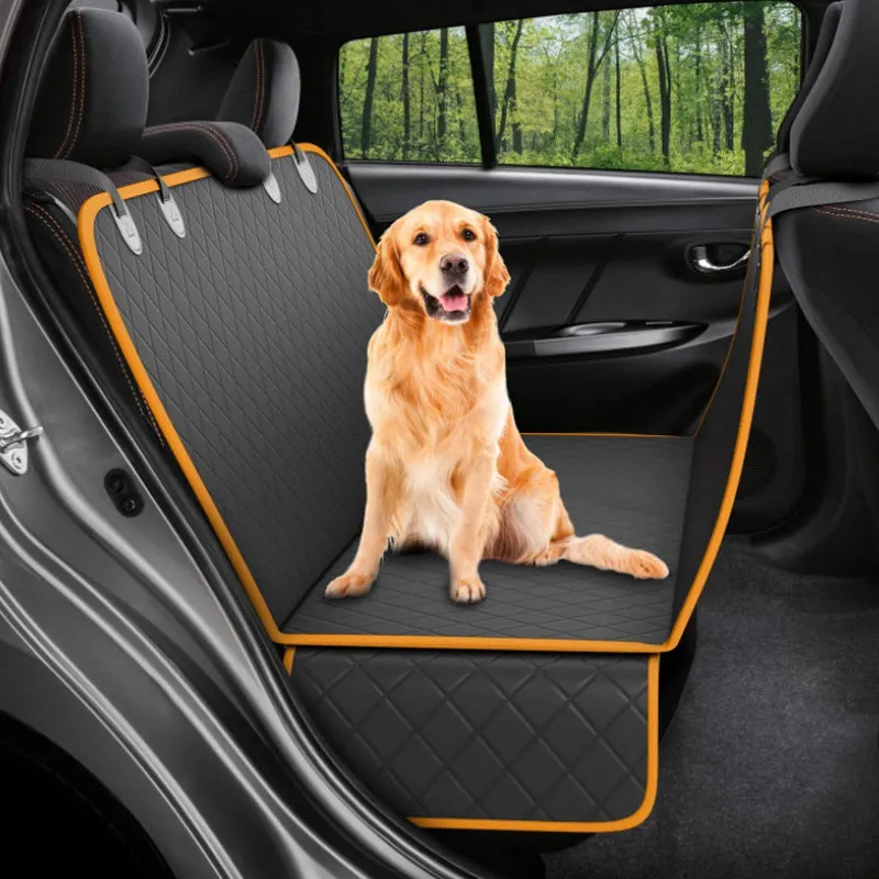 PawGuard: Dog Car Seat Cover with Mesh View, Zipper, & Pocket – Waterproof Hammock Protecto