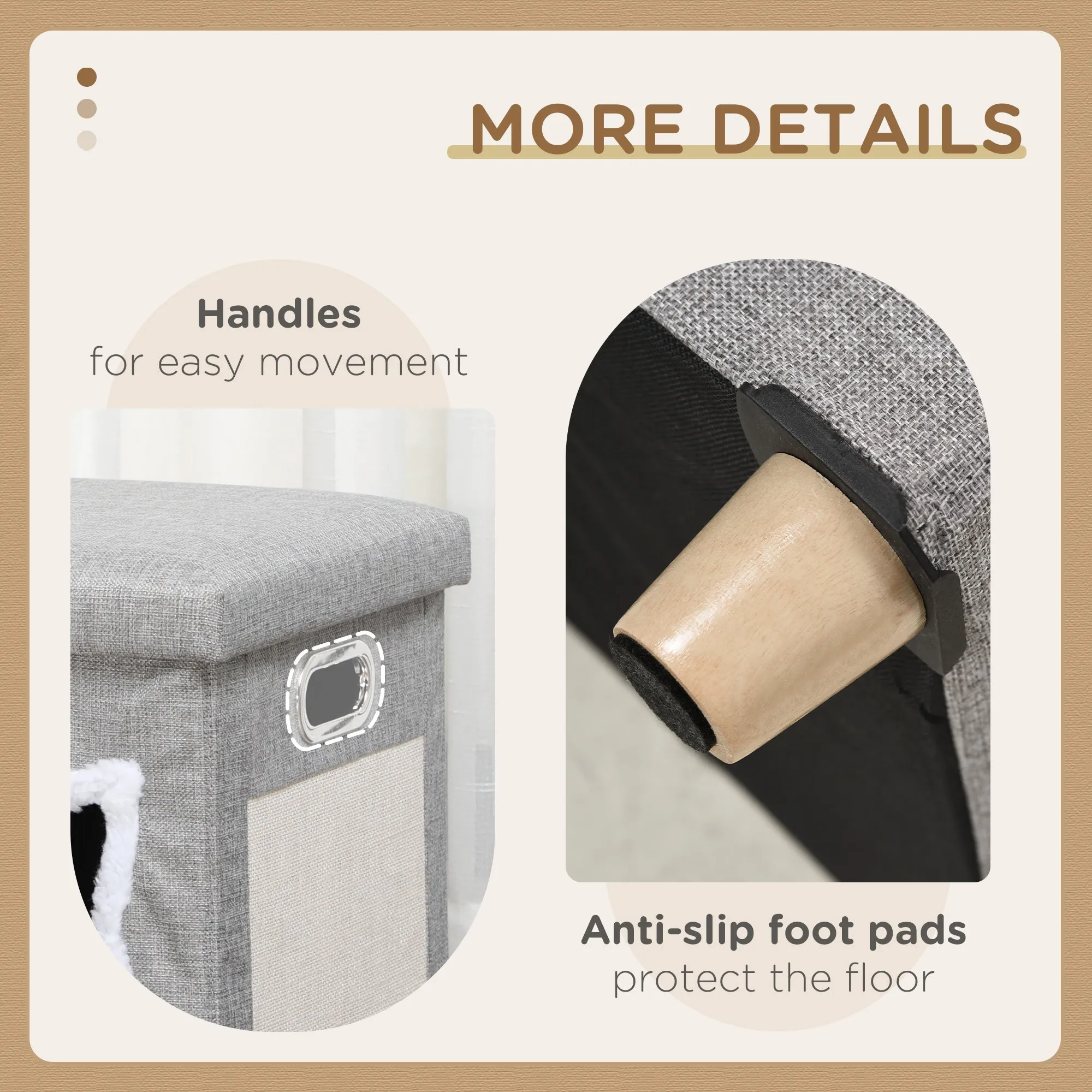 PawHut 2 in 1 Cat Bed Ottoman