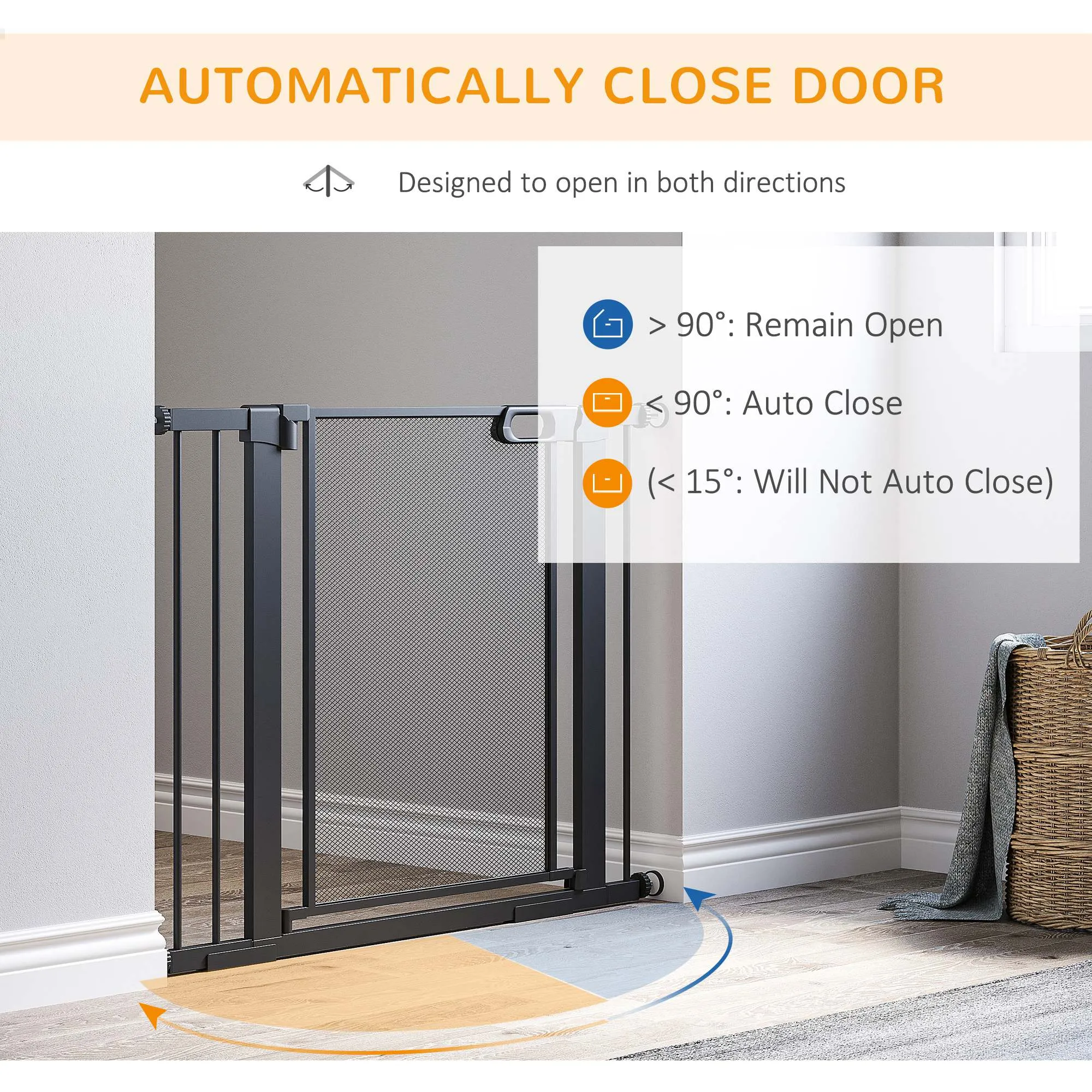 PawHut Pressure Fit Safety Gate for Doors and Stairs