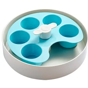 PetDreamHouse Medium Spin Interactive Feeder Palette for Dogs and Cats (Blue)
