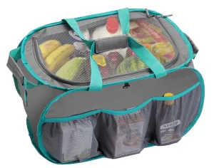 Pop Up Car Trunk Organizer with Easy Carry Handles, Side Pockets, and Zipper Top