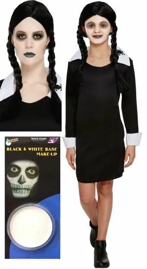 Scary Daughter Costume Wig Face Paint Halloween Kids Horror Fancy Dress
