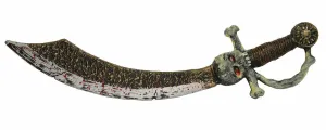 Scary Pirate Captain Skull Sword Brown Halloween Fancy Dress Party Prop
