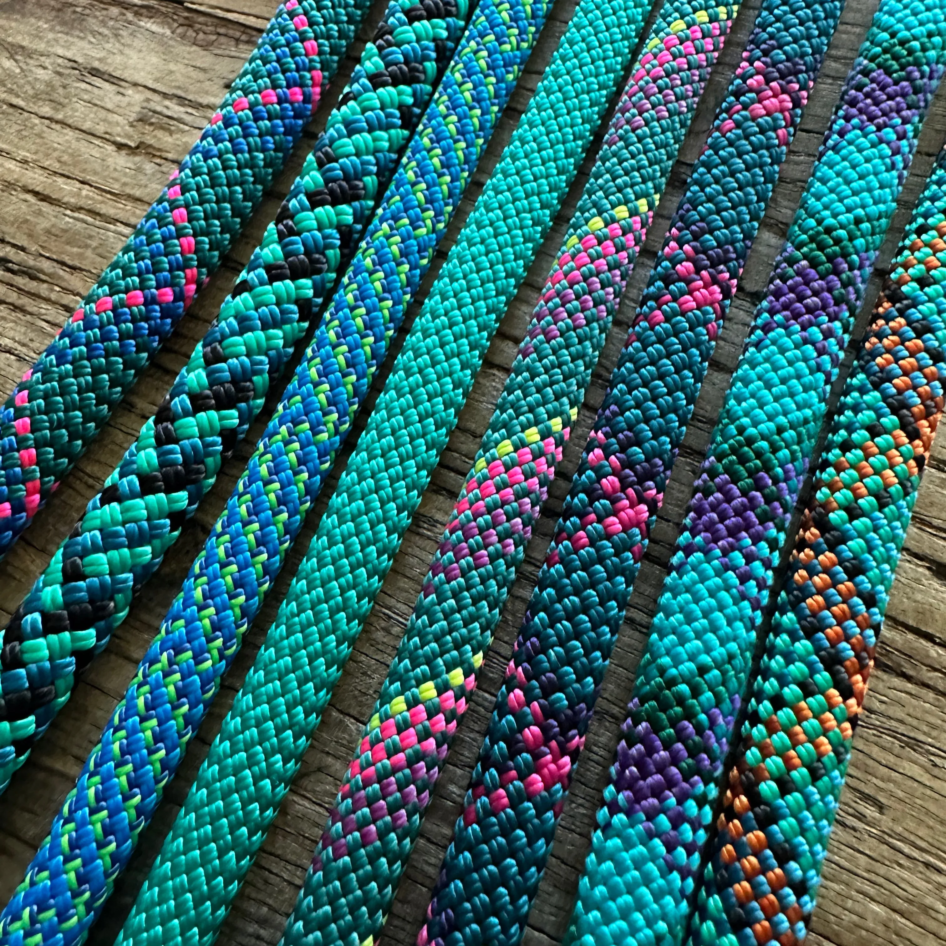 Teal Patterns Climbing Rope Leashes