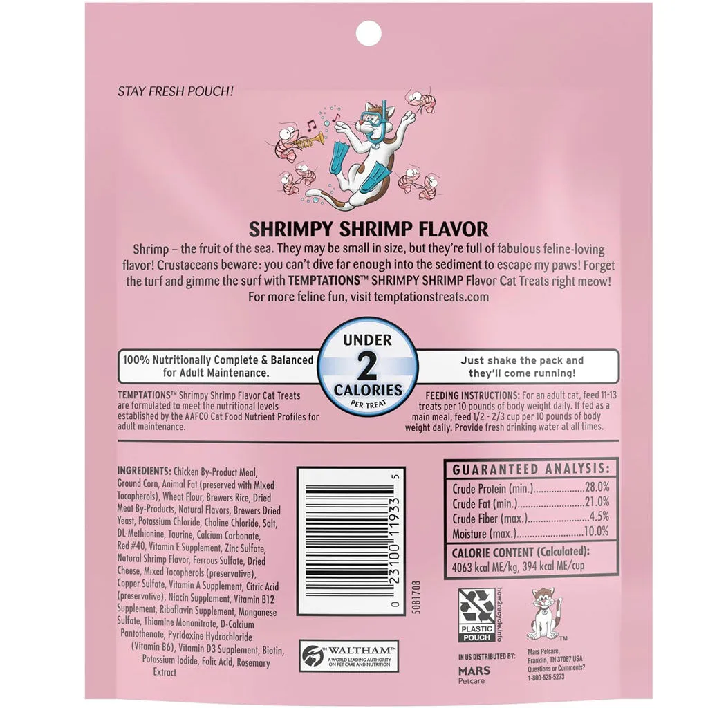Temptations Classics Shrimpy Shrimp Flavor Soft & Crunchy Treats for Cats