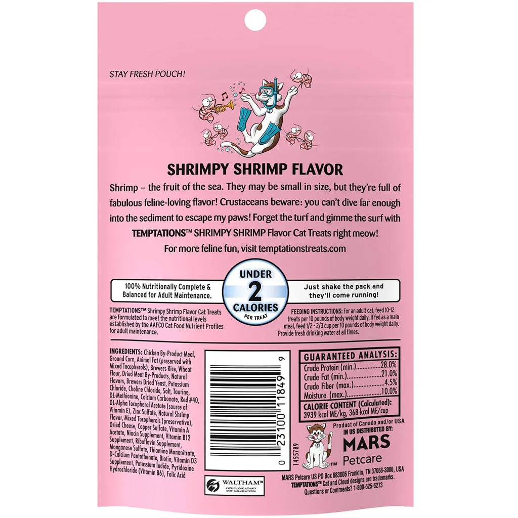 Temptations Classics Shrimpy Shrimp Flavor Soft & Crunchy Treats for Cats