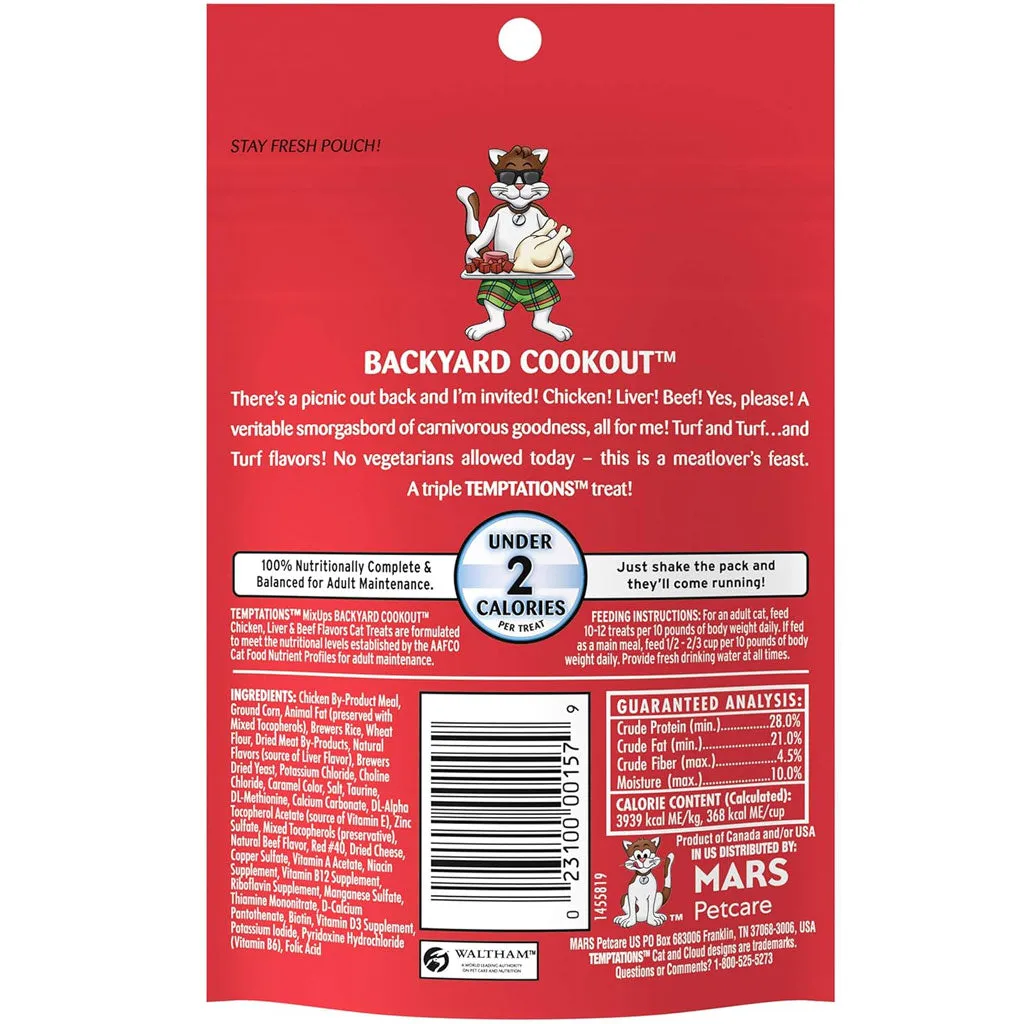 Temptations MixUps Backyard Cookout Flavor Soft & Crunchy Treats for Cats