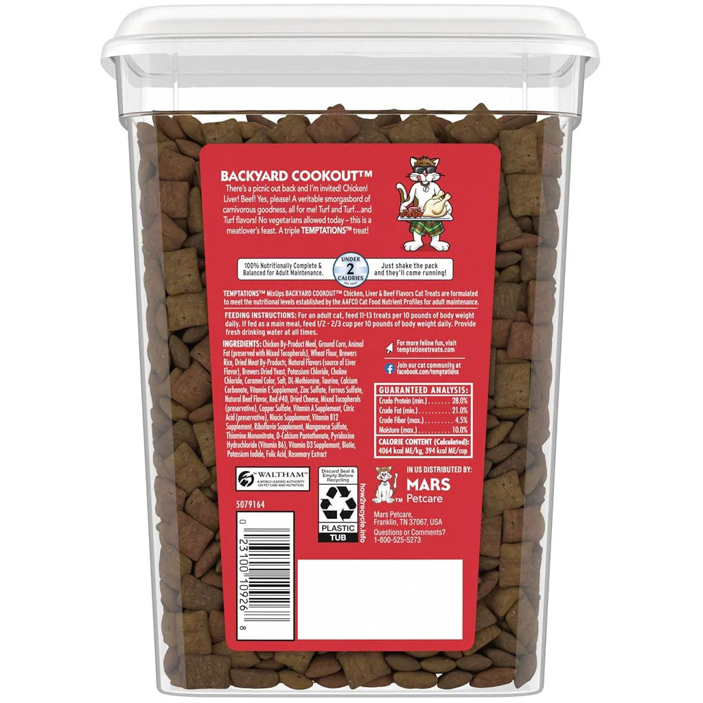 Temptations MixUps Backyard Cookout Flavor Soft & Crunchy Treats for Cats