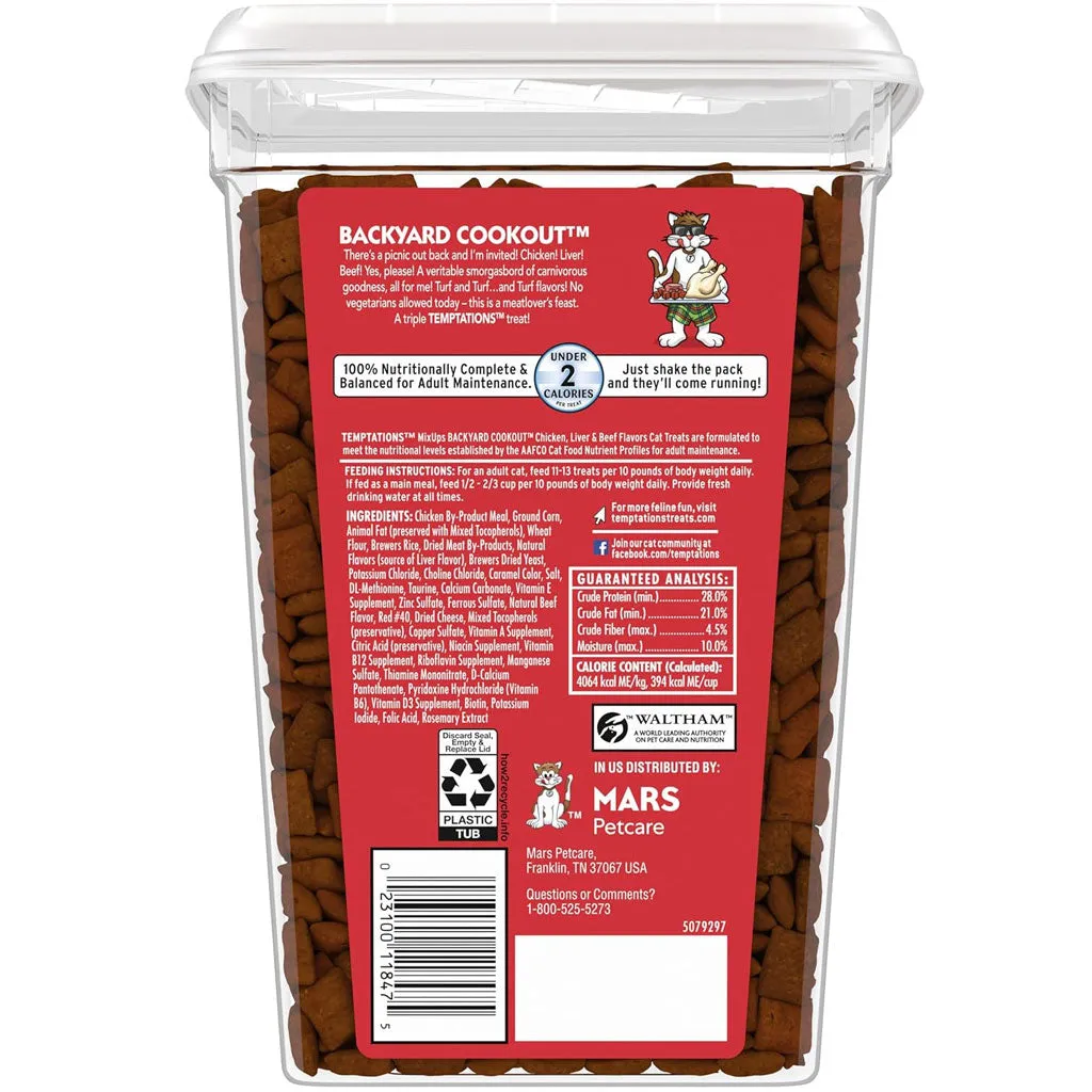Temptations MixUps Backyard Cookout Flavor Soft & Crunchy Treats for Cats